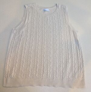 Cream Knit Sweater Vest